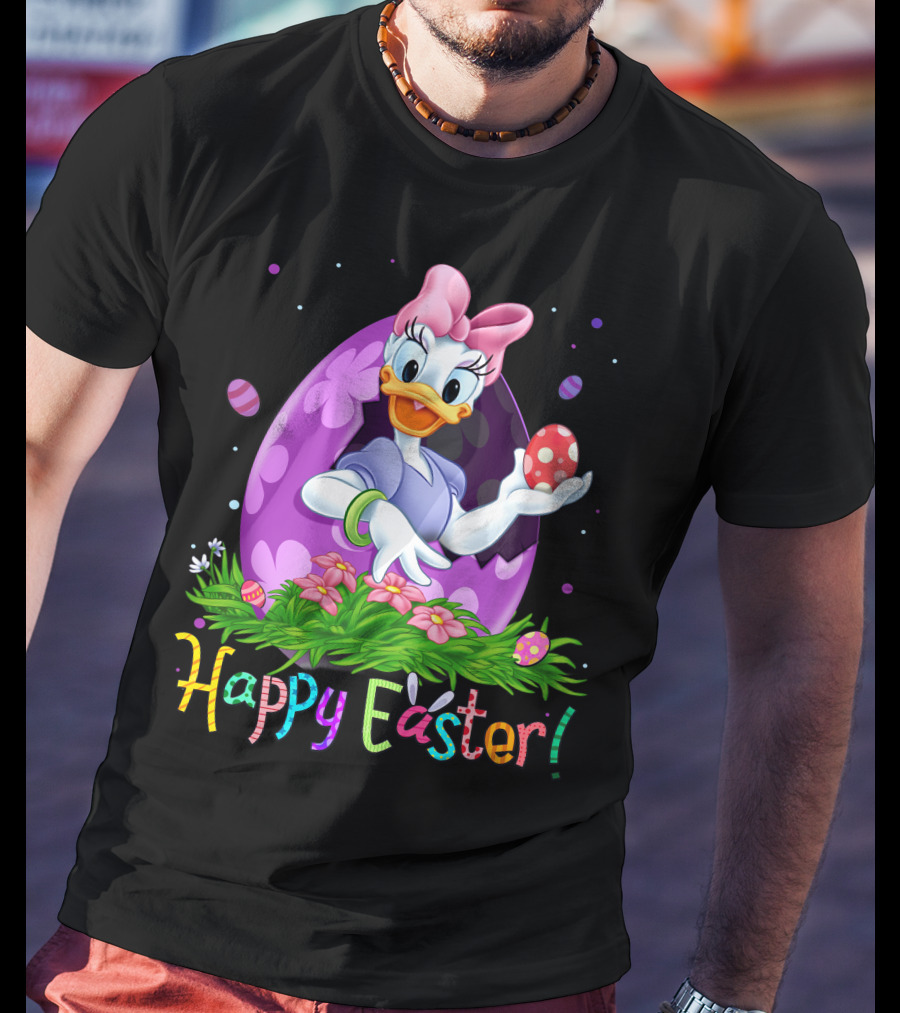 Happy Easter With Daisy Duck And Easter Egg Celebration T-Shirt