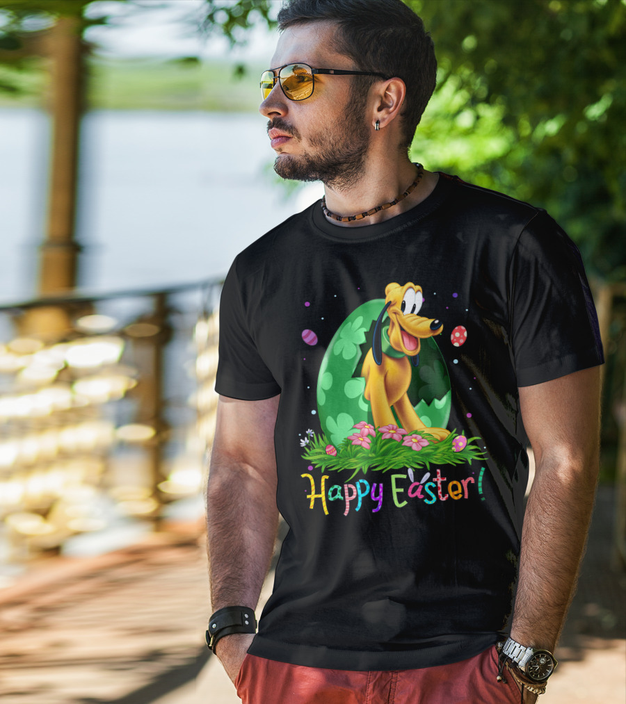 Happy Easter Pluto Disney Easter Egg Hunt T-Shirt