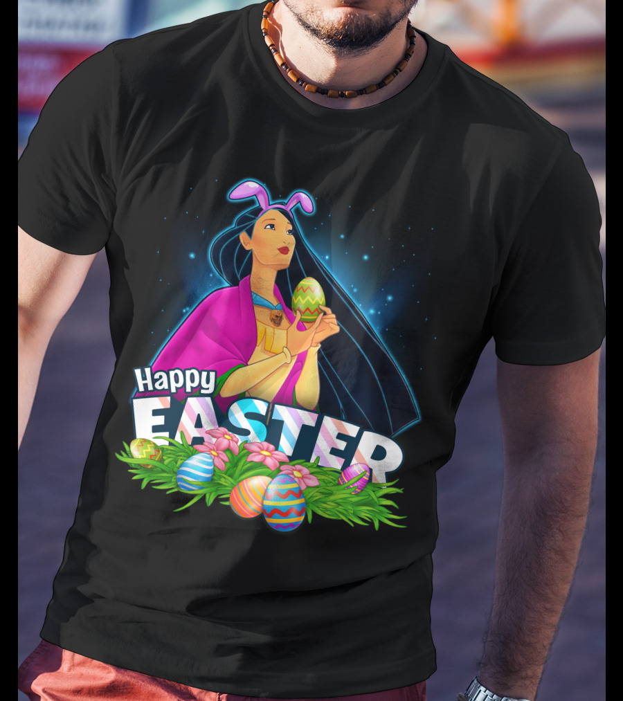 POCAHONTAS Happy Easter Bunny Ears And Eggs T-Shirt