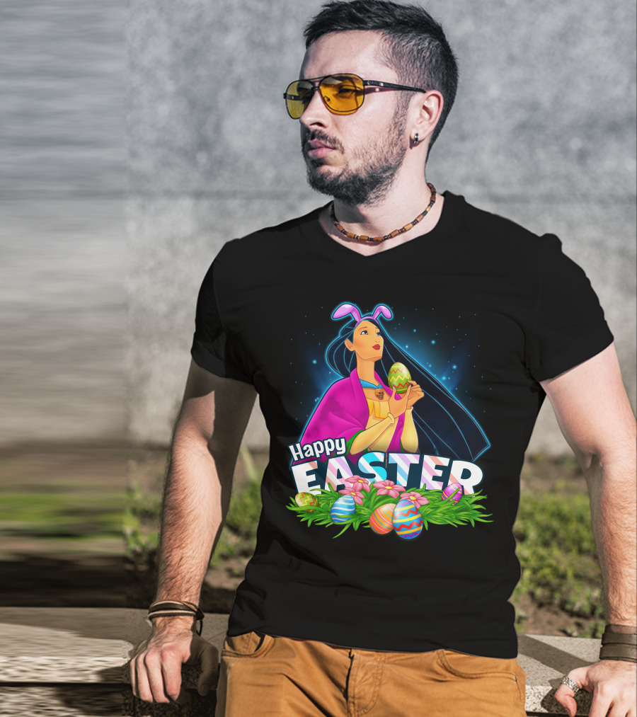POCAHONTAS Happy Easter Bunny Ears And Eggs T-Shirt