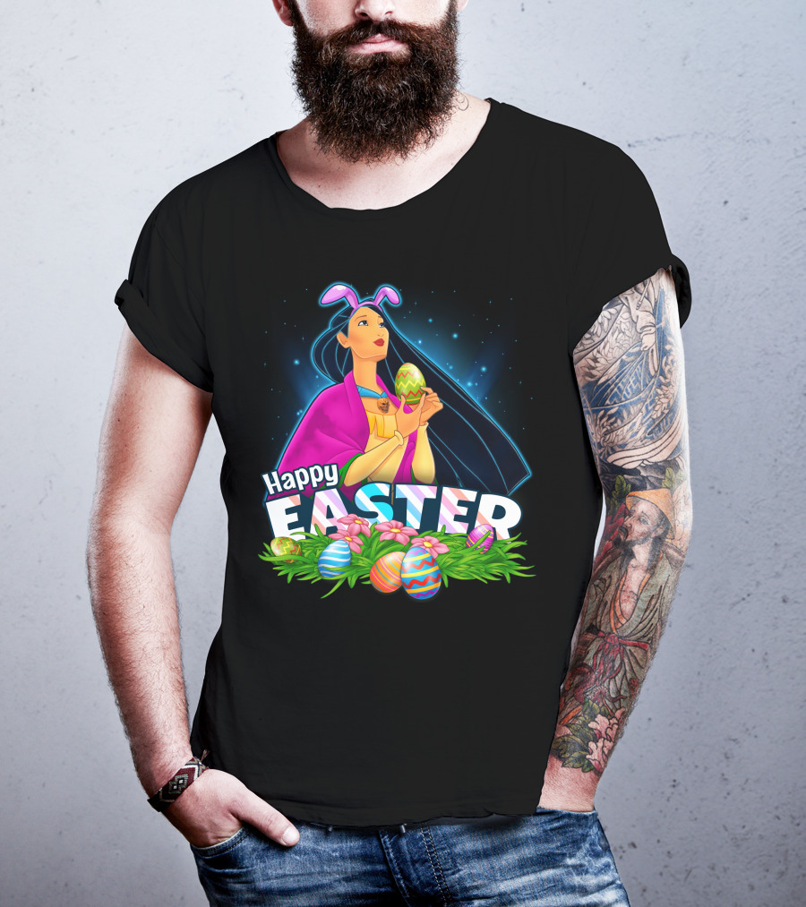 POCAHONTAS Happy Easter Bunny Ears And Eggs T-Shirt