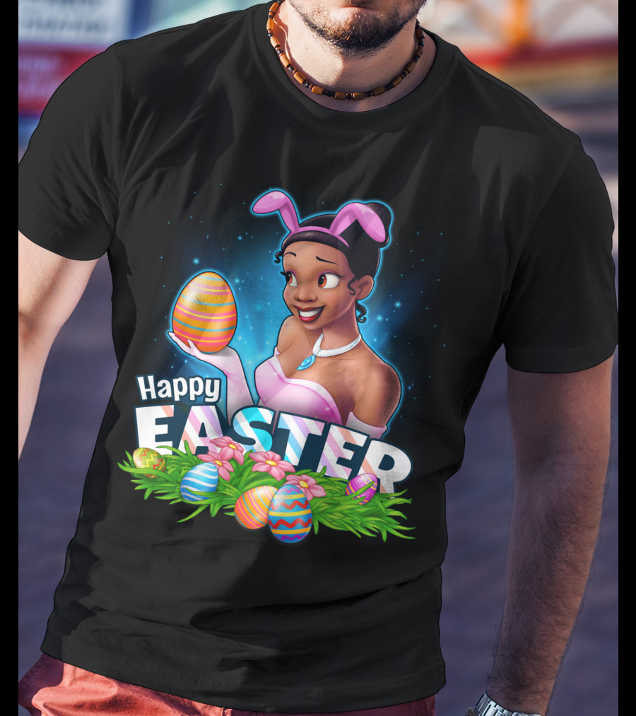 TIANA Happy Easter Colorful Eggs And Bunny Ears T-Shirt
