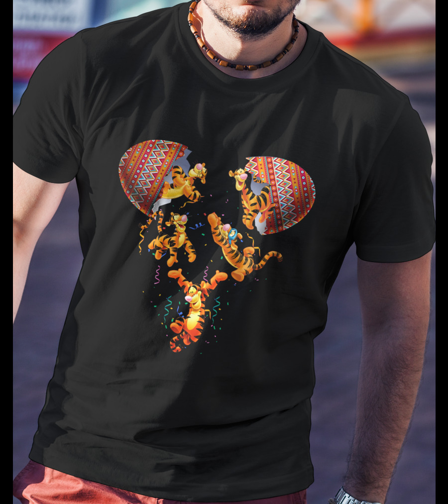 Tigger Celebration With Colorful Confetti And Festive Patterns T-Shirt
