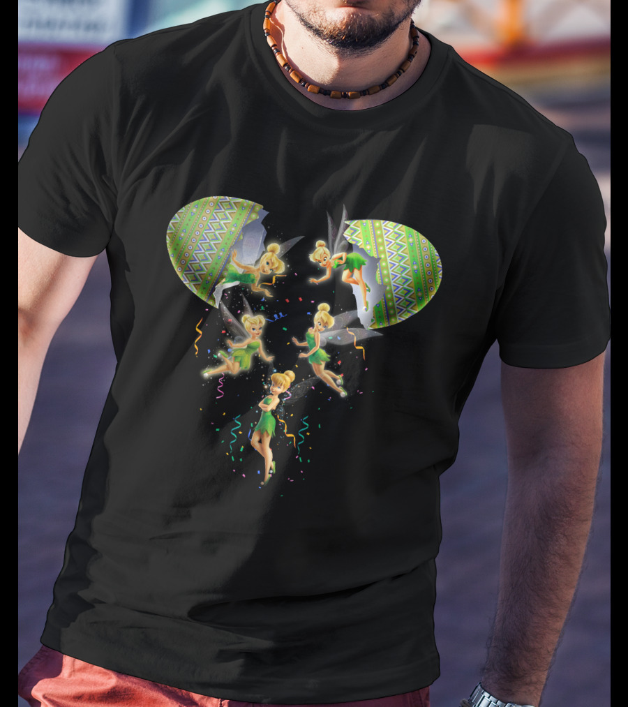Tinker Bell Disney Fairy Heart With Colorful Sparkle Burst T-Shirt
