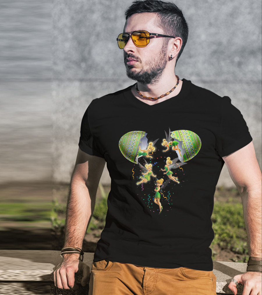 Tinker Bell Disney Fairy Heart With Colorful Sparkle Burst T-Shirt