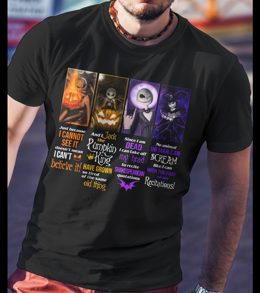Jack Skellington Pumpkin King Shakespearean Quotations Fury Recitations T-Shirt