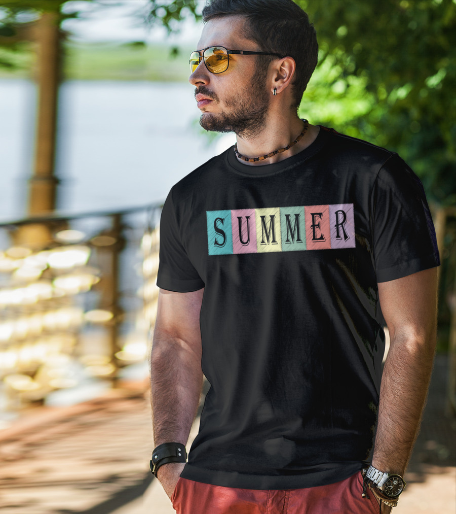 Summer Pastel Blocks Color Vibes T-Shirt