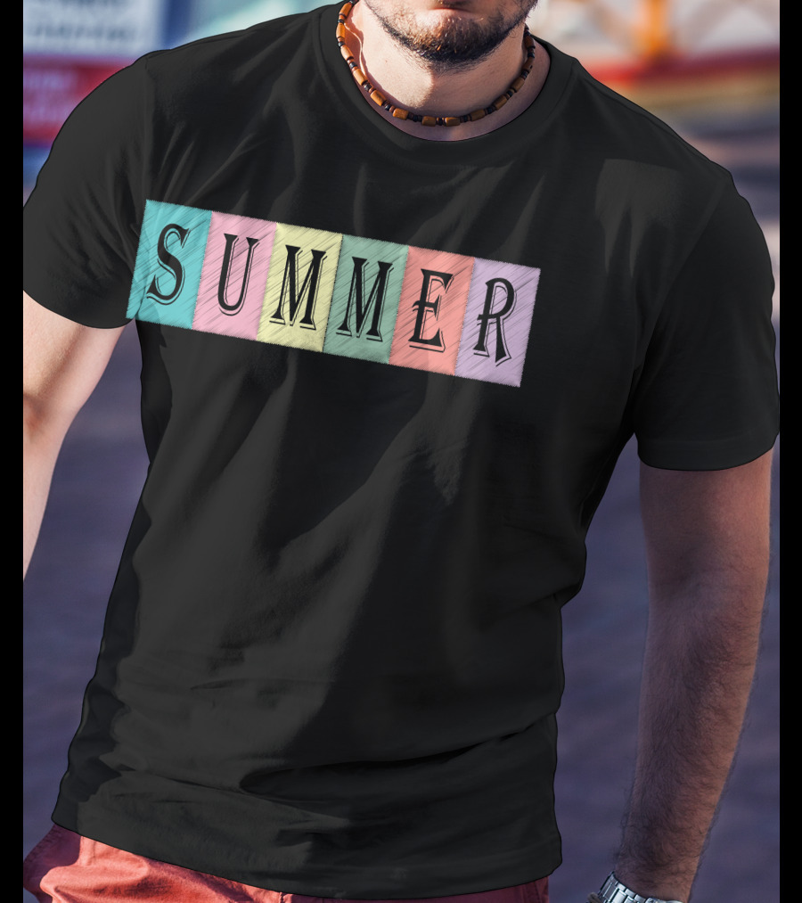 Summer Pastel Blocks Color Vibes T-Shirt