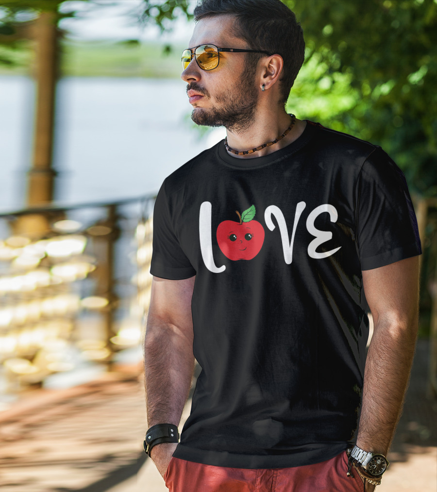 Love Cute Apple Emoji T-Shirt