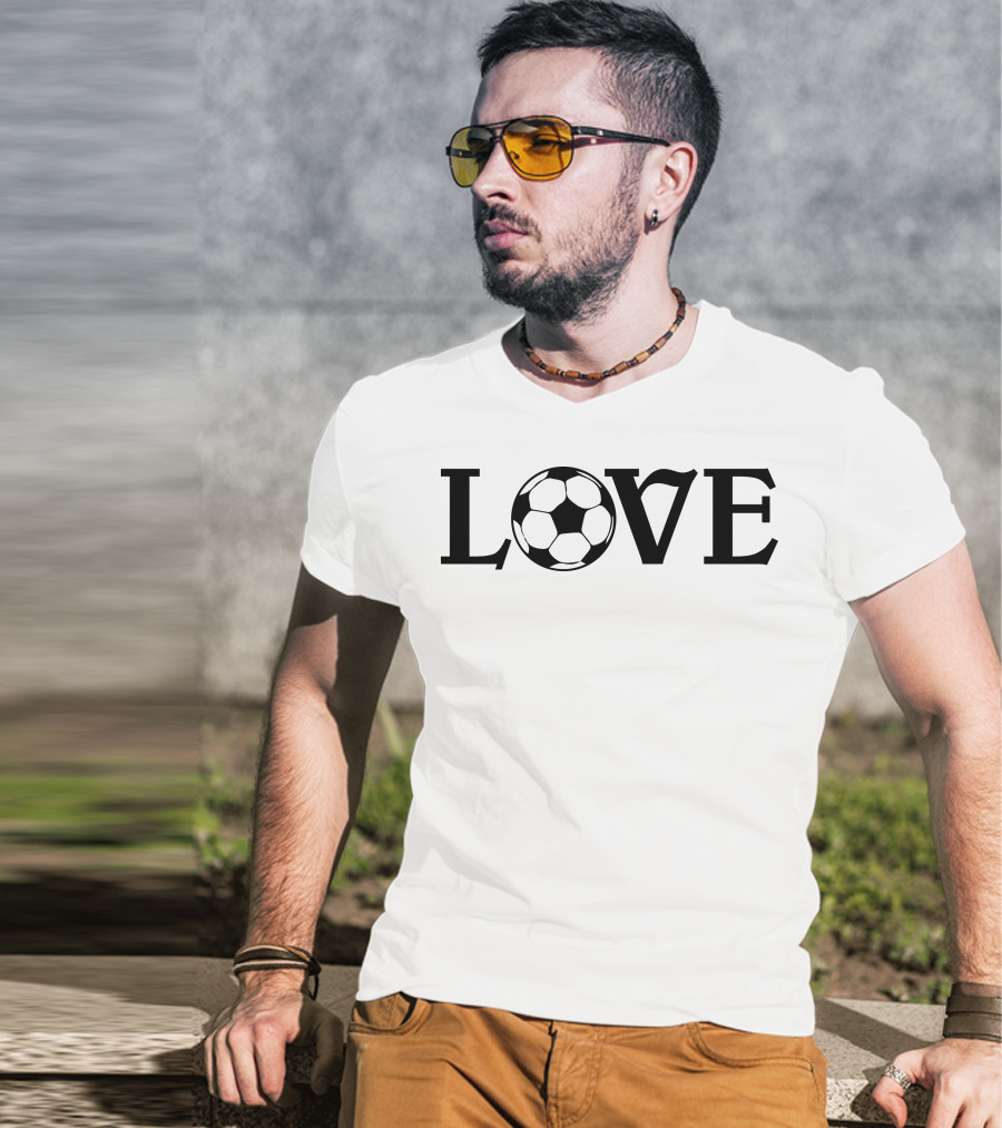 LOVE Soccer Ball Typography T-Shirt