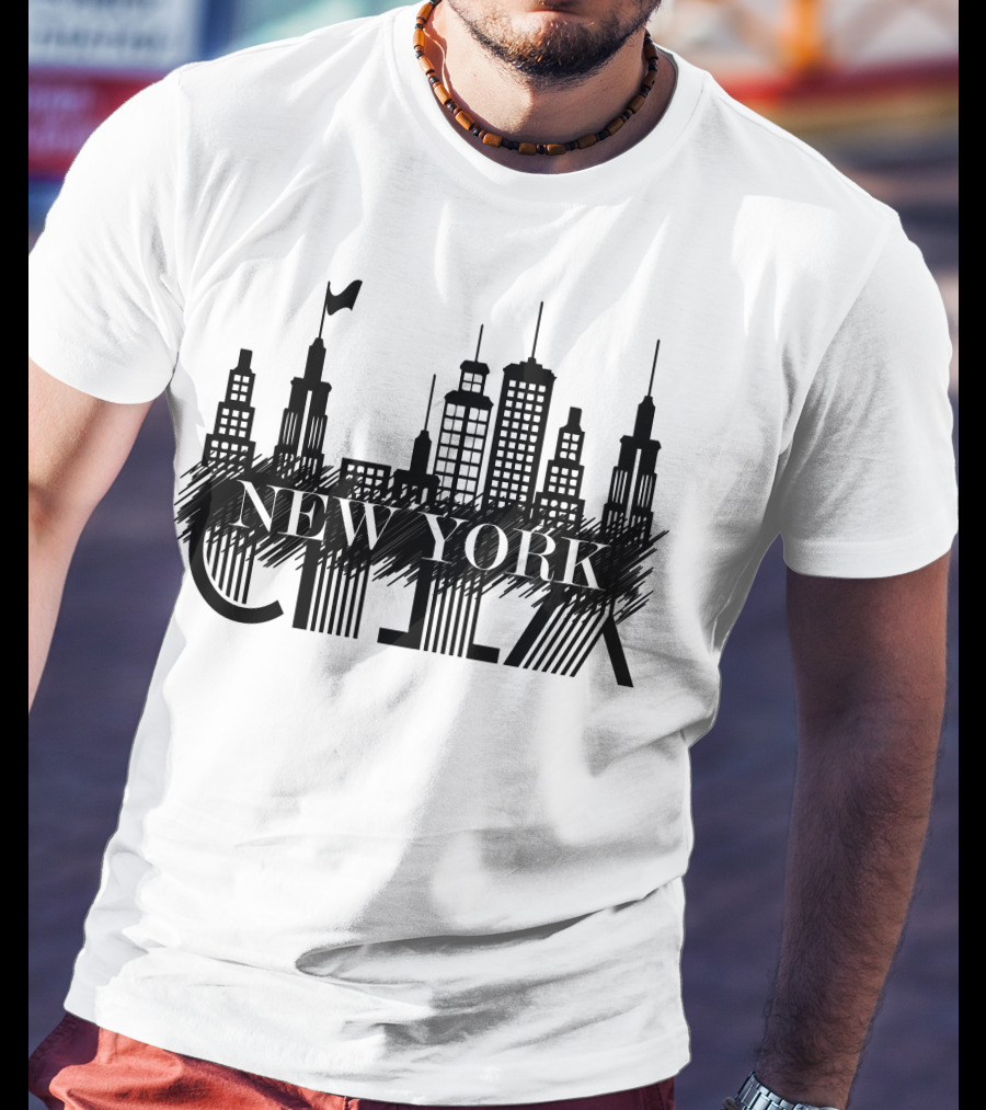 NEW YORK CITY Skyline Architecture Illustration With Skyscrapers T-Shirt