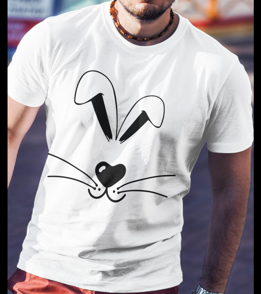 Rabbit Face Heart Nose And Whiskers T-Shirt