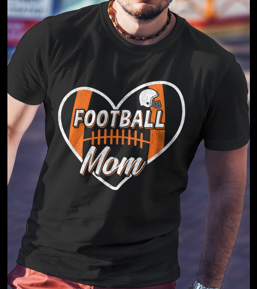 Football Mom Heart Helmet Sport T-Shirt