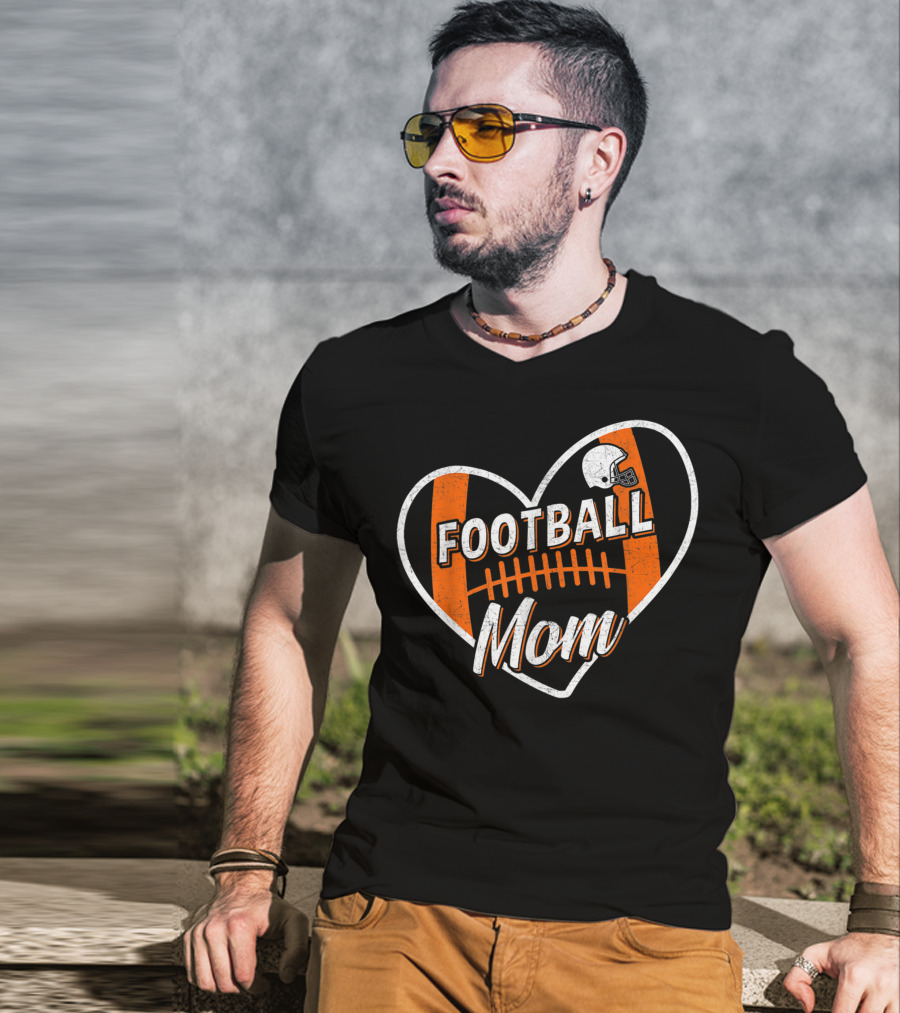 Football Mom Heart Helmet Sport T-Shirt