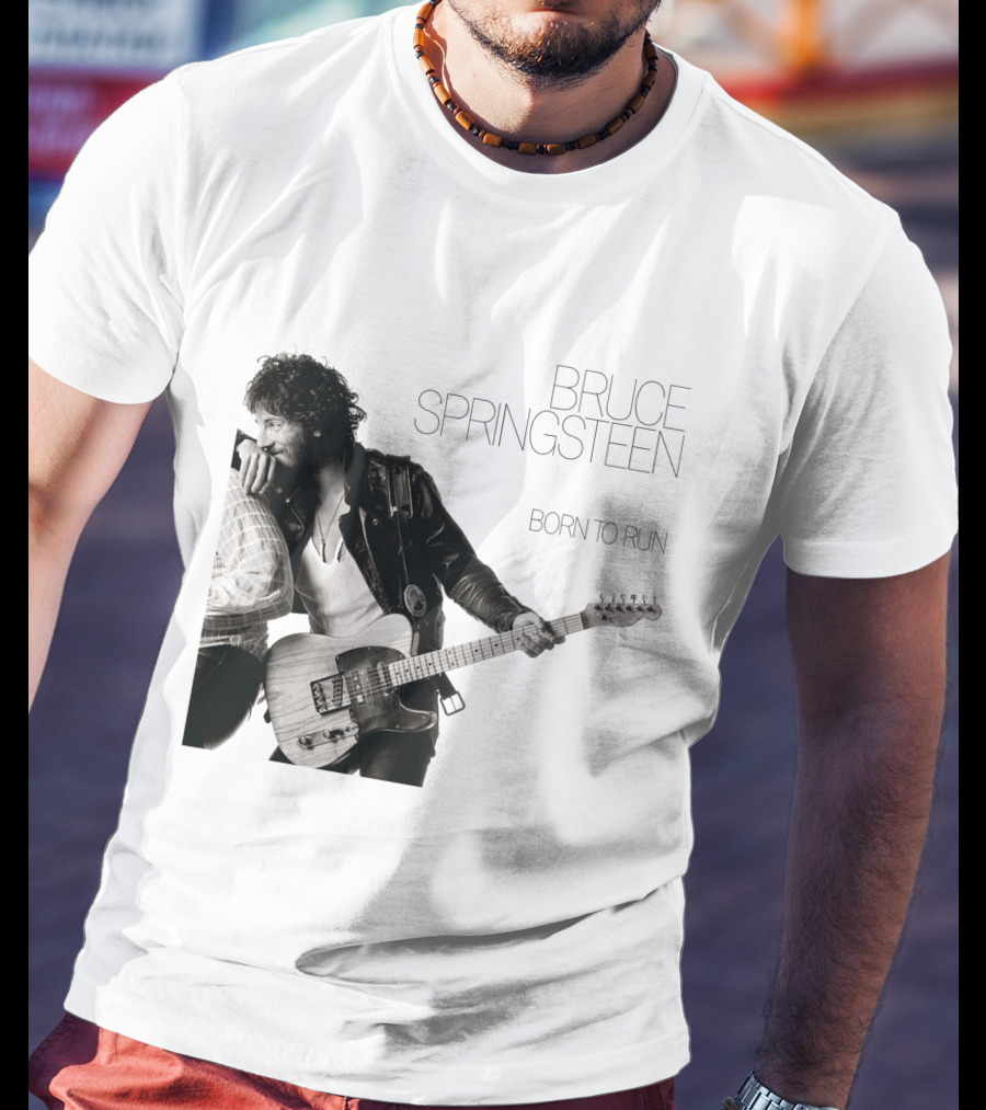 Bruce Springsteen Born To Run Double Sided Retro Music Iconography T-Shirt
