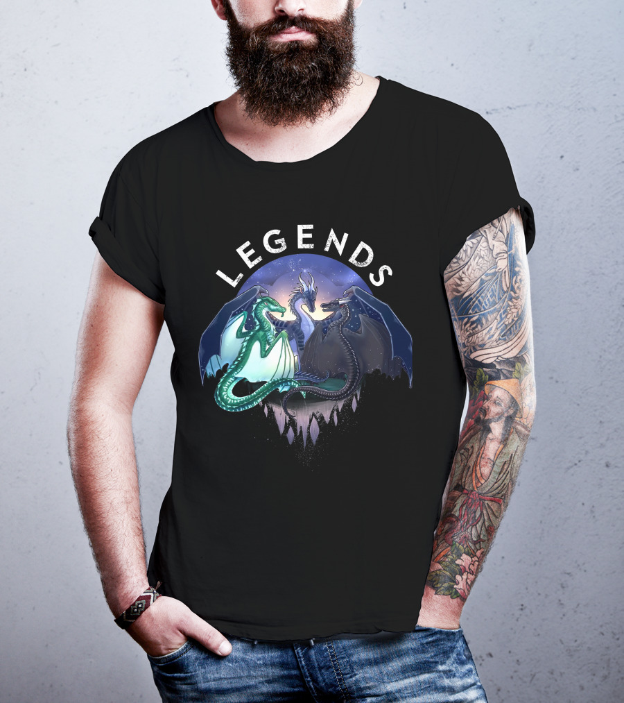 Wings Of Fire Legends Dragons Under Starry Sky T-Shirt