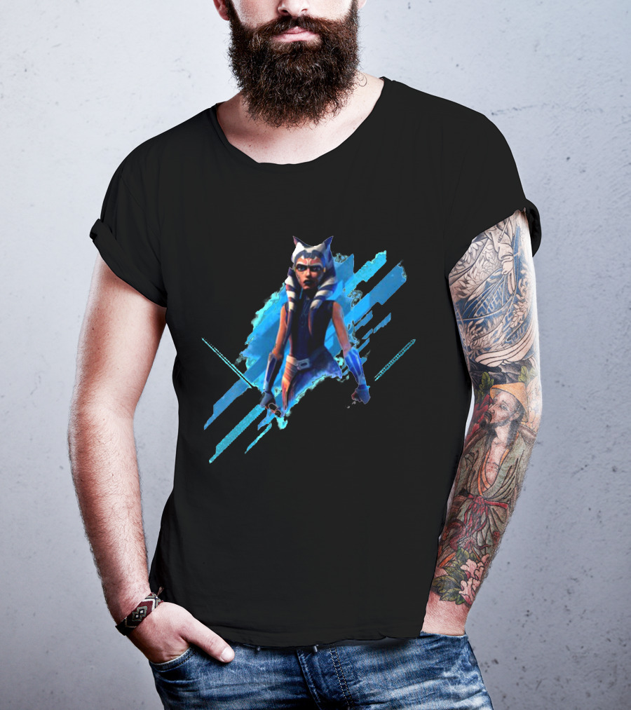 Ahsoka Tano Digital Blue Lightsaber T-Shirt