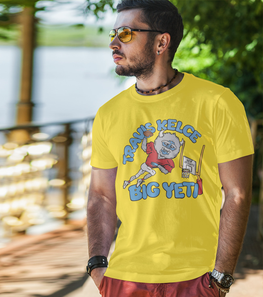 Travis Kelce Big Yeti New Heights Basketball Football T-Shirt