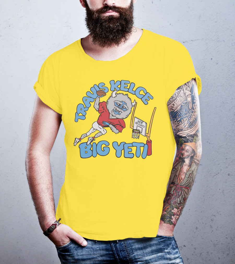 Travis Kelce Big Yeti New Heights Basketball Football T-Shirt