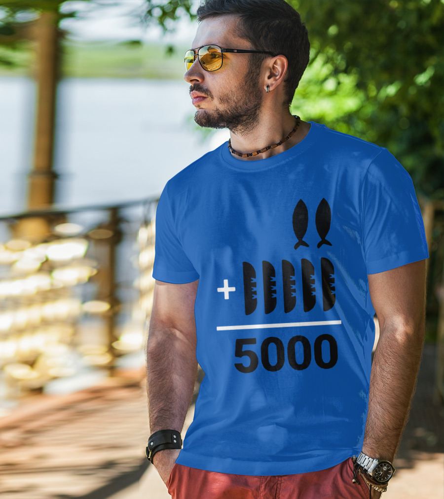 2+5 Loaves Fishes Equals 5000 Multiplication Adult Youth T-Shirt