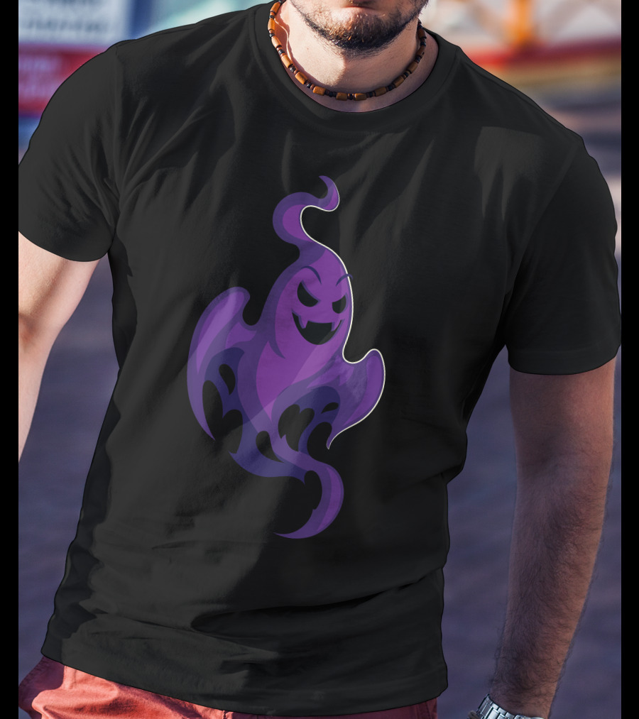 Funny Purple Ghost For Halloween T-Shirt