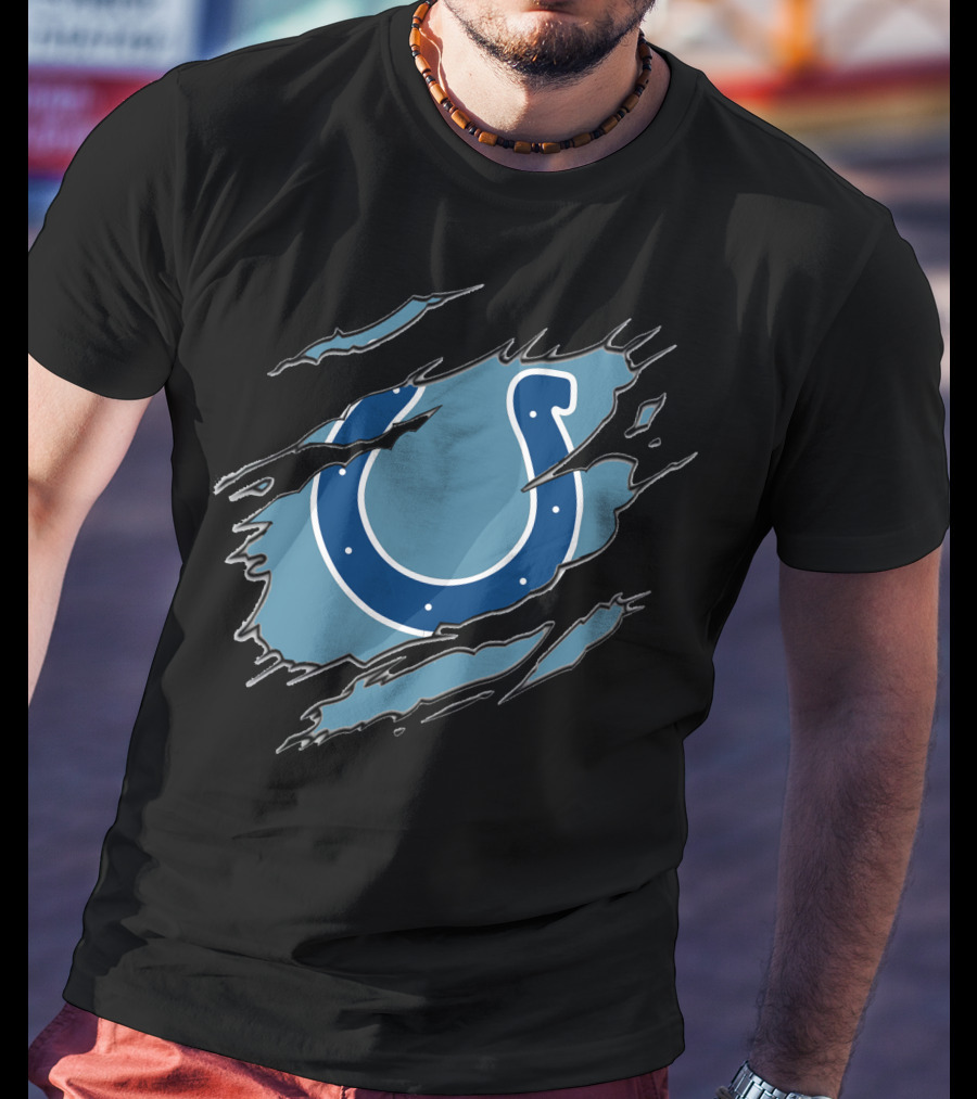 Indianapolis Colts Horseshoe Logo Claw Marks T-Shirt
