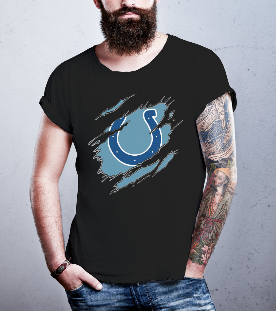 Indianapolis Colts Horseshoe Logo Claw Marks T-Shirt