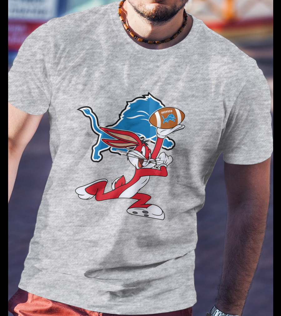 Detroit Lions Bunny Chiefs Football Crossover T-Shirt