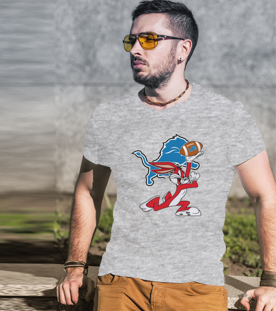 Detroit Lions Bunny Chiefs Football Crossover T-Shirt