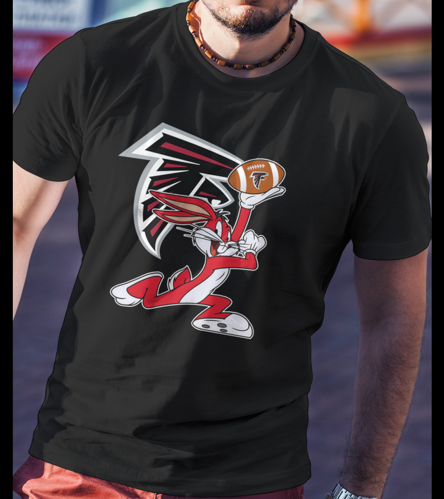 Atlanta Falcons Bunny Holding Football T-Shirt