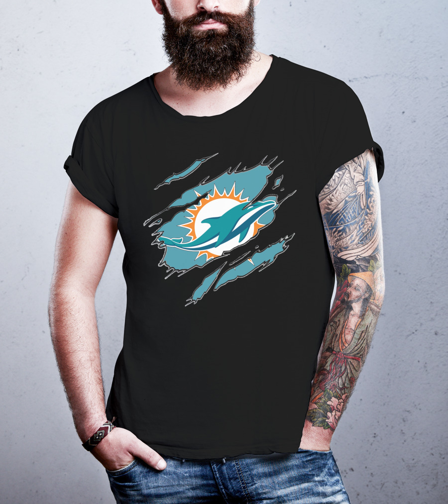 Miami Dolphins Ripped Claw Marks T-Shirt