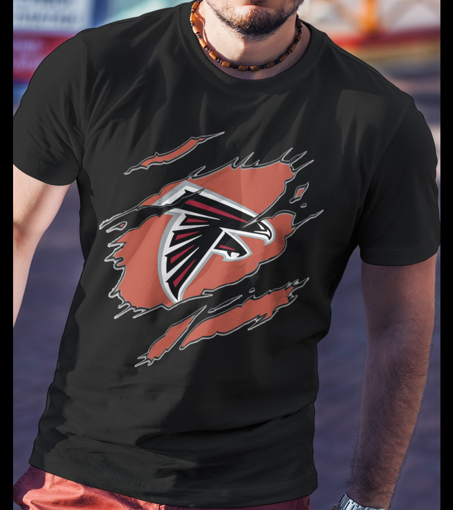 Atlanta Falcons Logo Ripped T-Shirt