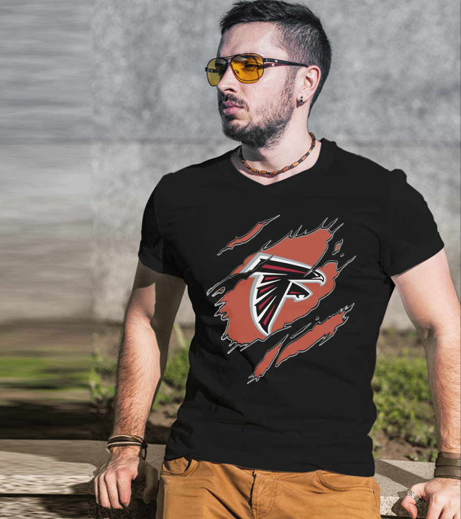 Atlanta Falcons Logo Ripped T-Shirt