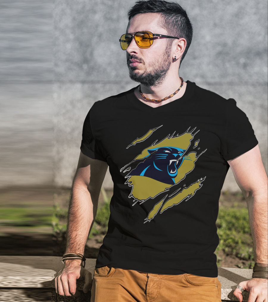 Carolina Panthers Ripped Claw Marks T-Shirt