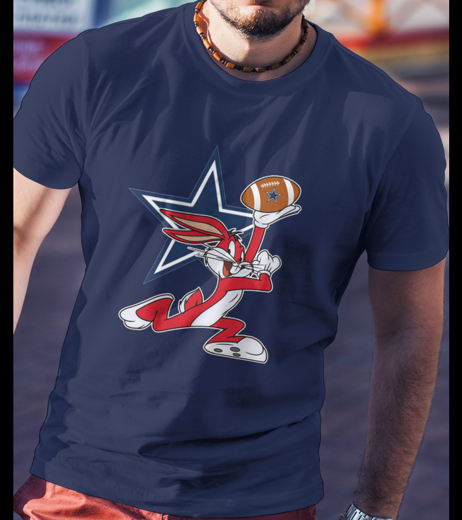 Dallas Cowboys Bunny Holding Football Star T-Shirt
