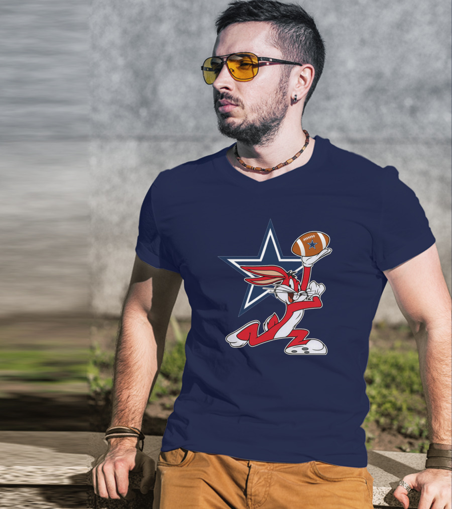 Dallas Cowboys Bunny Holding Football Star T-Shirt