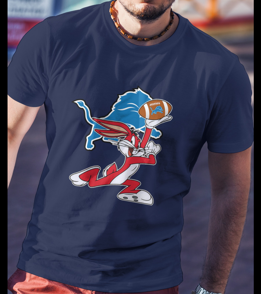 Detroit Lions Bugs Bunny Chiefs Crossover T-Shirt