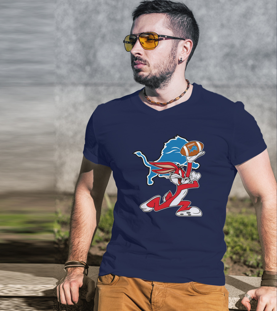 Detroit Lions Bugs Bunny Chiefs Crossover T-Shirt