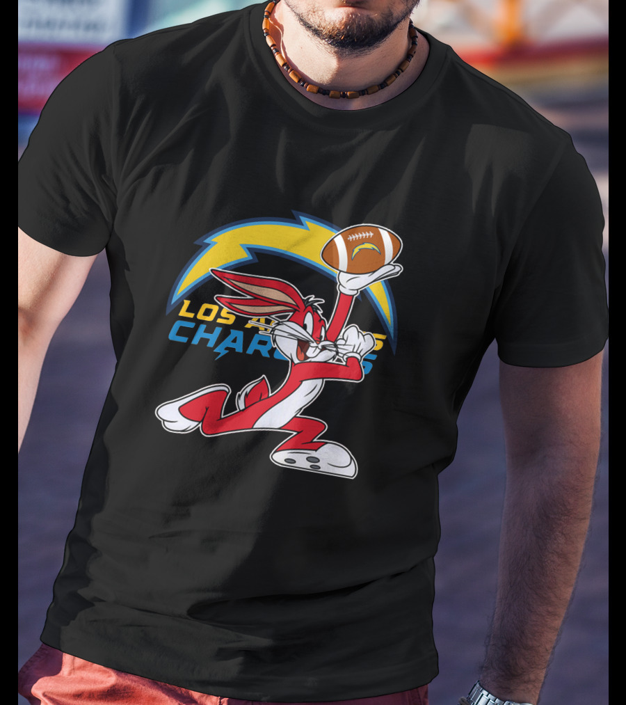Los Angeles Chargers Bugs Bunny Football T-Shirt