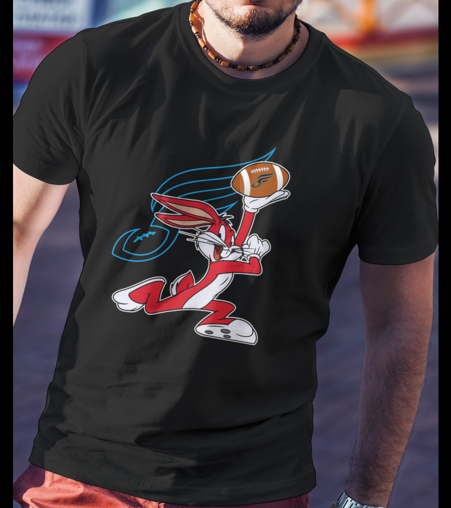 Philadelphia Soul Bunny Holding Football Icon With Looney Character T-Shirt