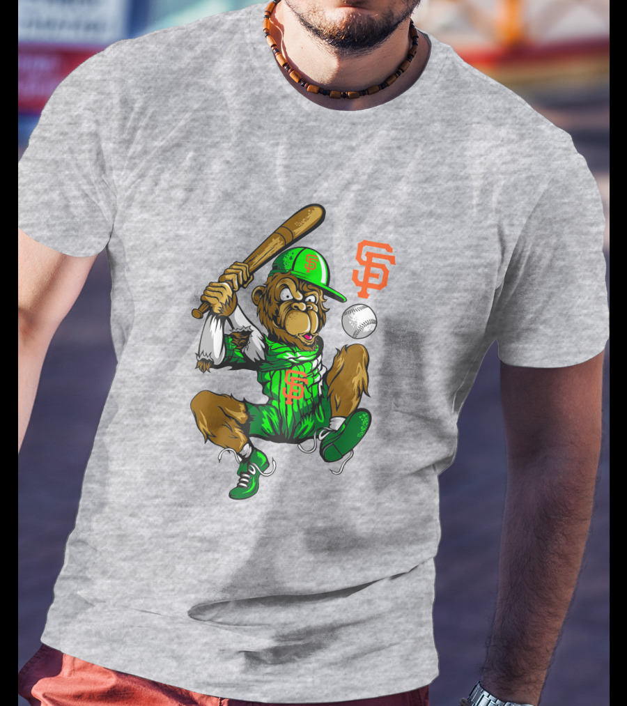 San Francisco Giants Sf Baseball Monkey Home Run T-Shirt