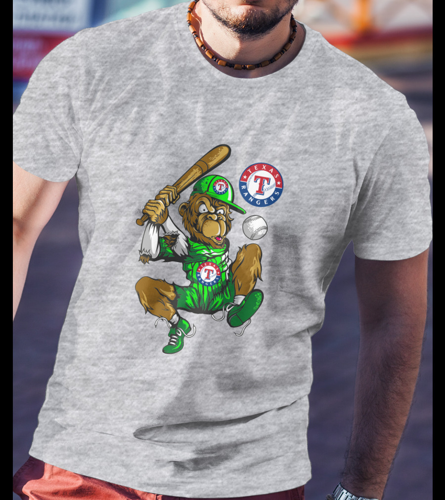 Texas Rangers Home Run Baseball Mascot With Bat T-Shirt