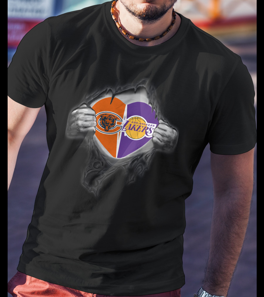 Chicago Bears Los Angeles Lakers It's In My Heart T-Shirt