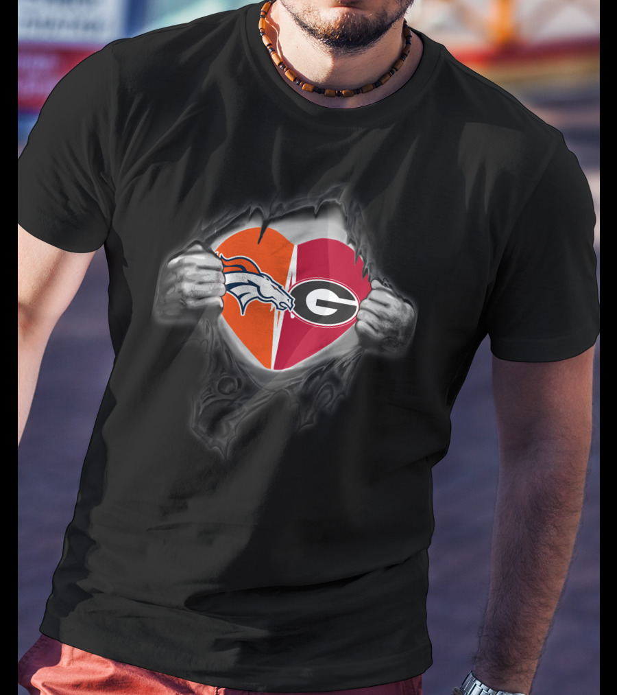 Broncos Bulldogs Heart T-Shirt