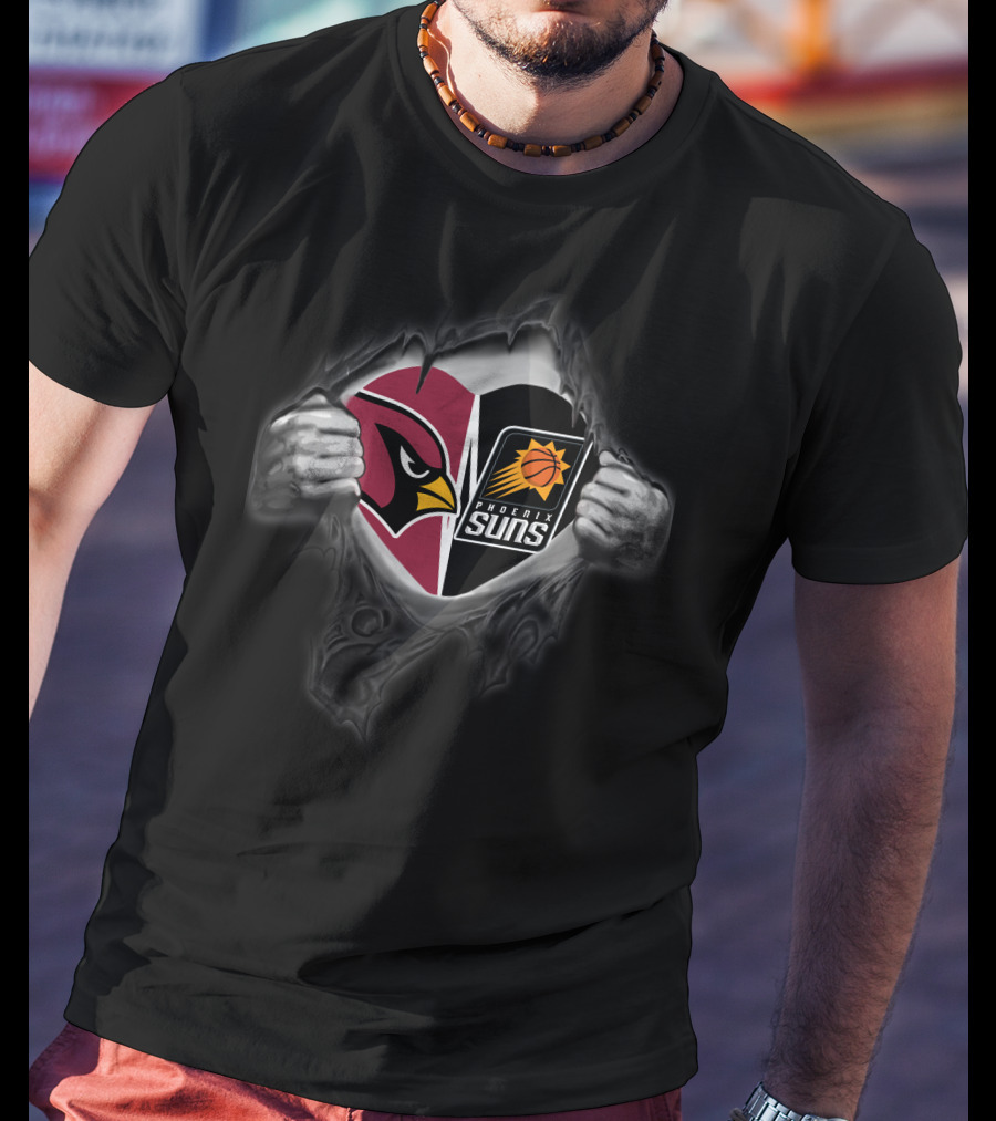 Cardinals Suns Heartburst Loyalty Fan Passion T-Shirt