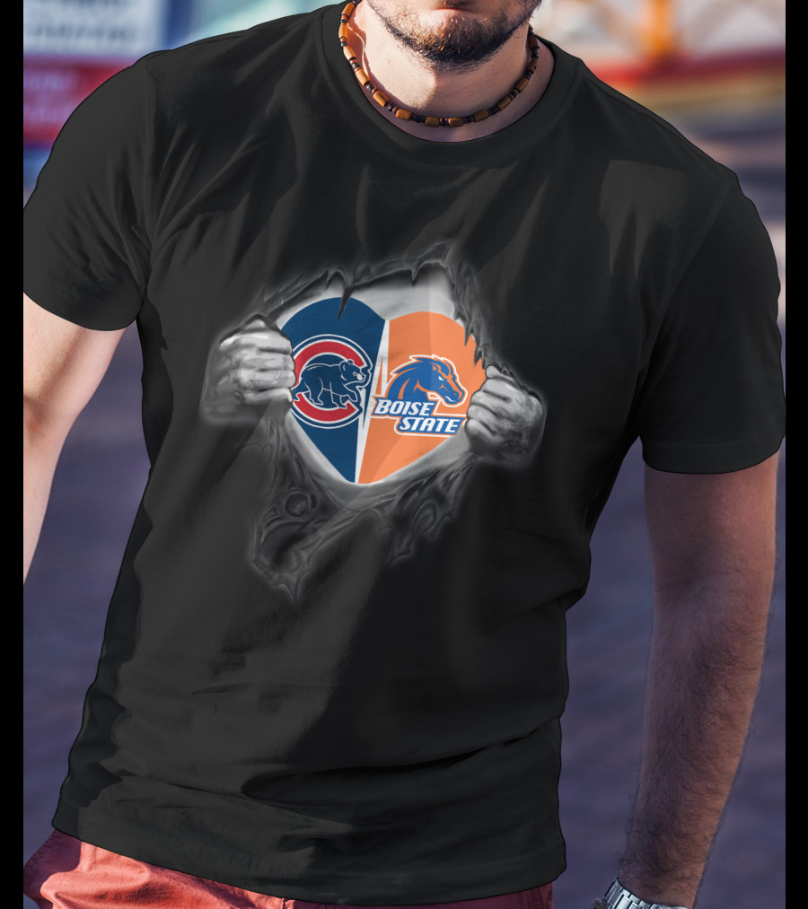 Cubs Boise State Broncos Heart T-Shirt
