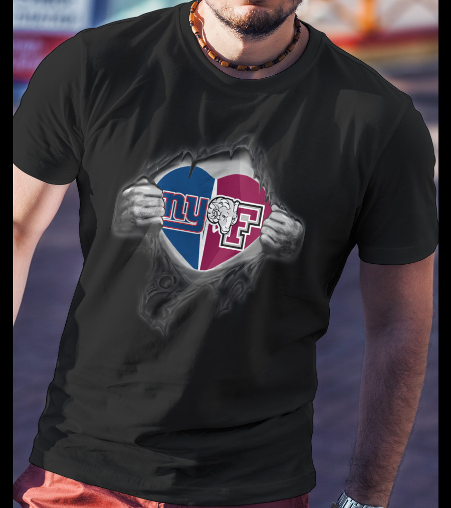 New York Giants Fordham Heart Logo Pulled Open Hands T-Shirt