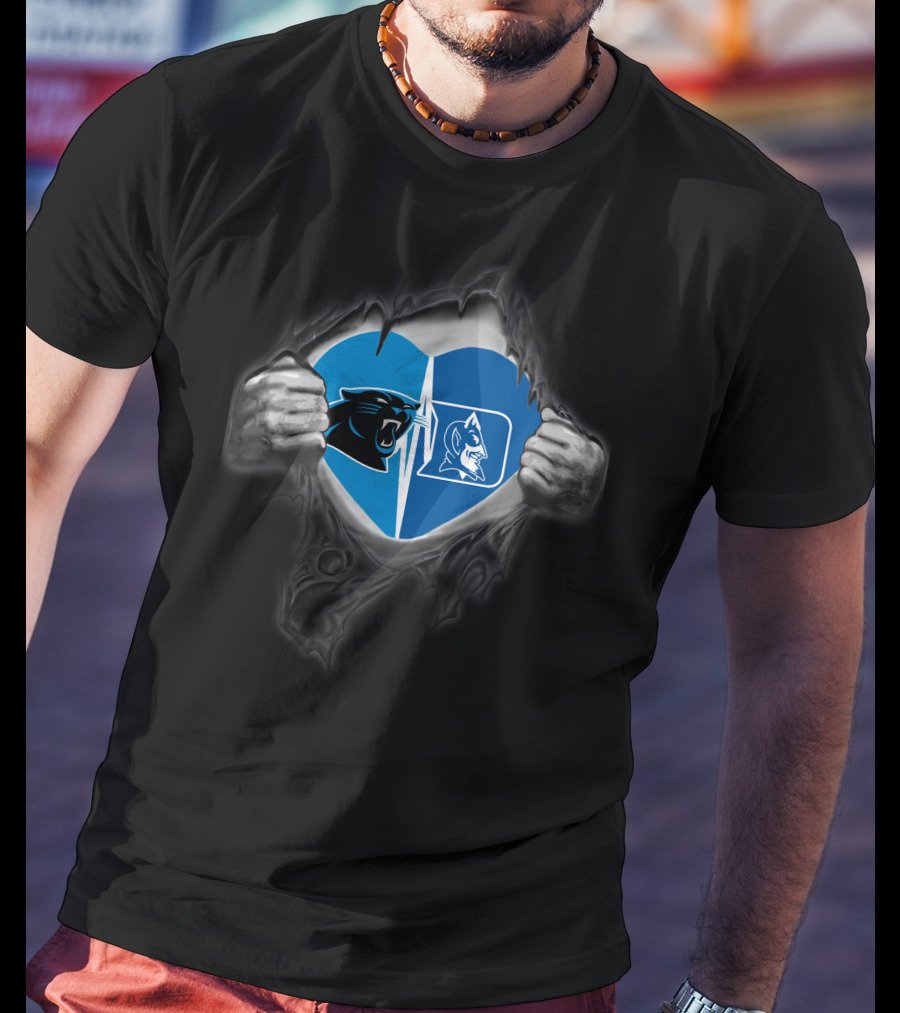 Panthers Duke Blue Devils Heart T-Shirt