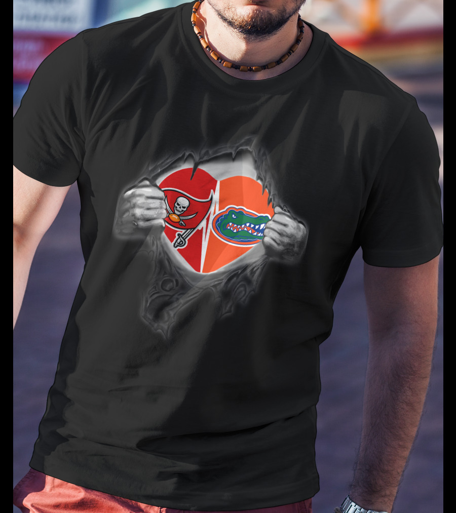 Tampa Bay Buccaneers Florida Gators Heart T-Shirt