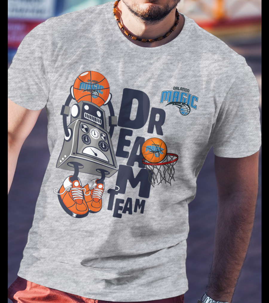 Orlando Magic Basketball Dream Team Robot Sneakers Basketball Hoop T-Shirt